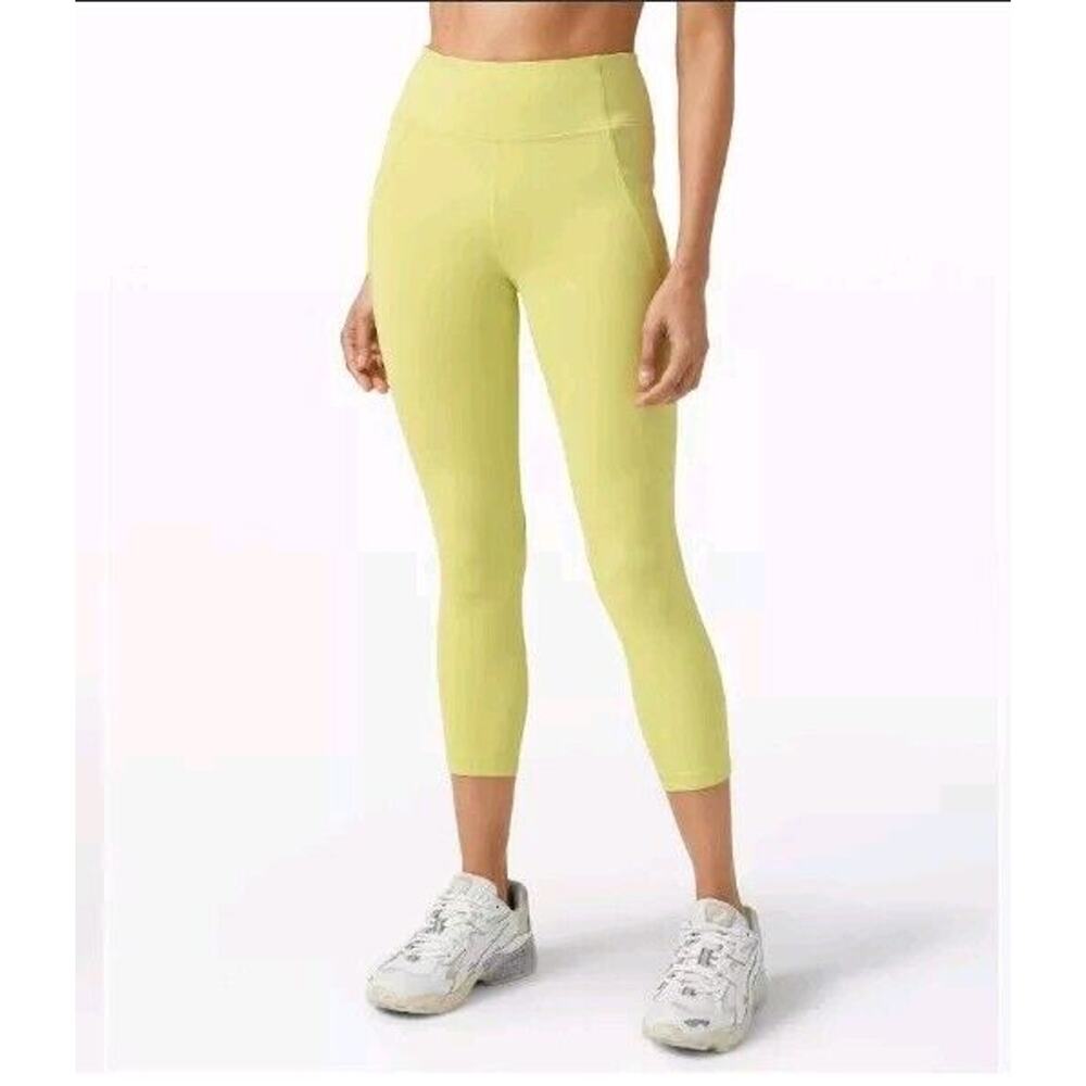Lululemon 2 Time To Sweat Leggings 23 Inch Lemon Yellow Luxtreme LW6AZHS